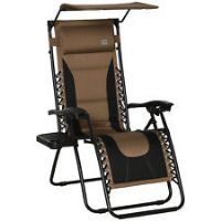 Outsunny Zero Gravity Lounger Chair, Folding Camping Reclining Chair, Brown