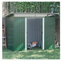Outsunny 4.4 x 8.5ft Garden Shed Outdoor Storage Tool Organizer w/ Double Sliding Door
