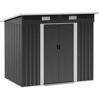 Outsunny 7 x 4ft Outdoor Garden Storage Shed for Backyard Patio Black