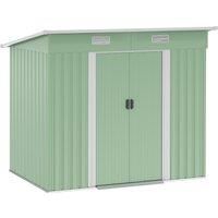 Outsunny 6.8 x 4.3ft Outdoor Garden Storage Shed, Tool Storage Box for Backyard, Patio and Lawn, Light Green