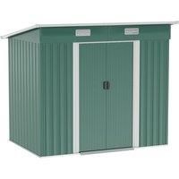 Outsunny 7 x 4ft Outdoor Garden Storage Shed for Backyard Patio Green