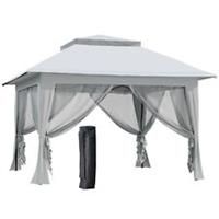 Outsunny 3.6 x 3(m) Popup Tent Gazebo Instant Canopy Steel Oxford w/ Roller Bag