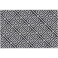 Outsunny 182X274Cm Reversible Outdoor Rug Portable Plastic Straw Rv Camping Mat - Black