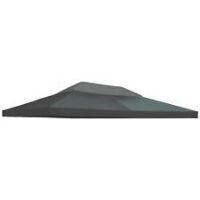 Outsunny 3x4m Gazebo Replacement Roof Canopy 2 Tier Top UV Cover Patio Grey