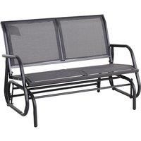 Outsunny 2-Person Outdoor Glider Bench Patio Double Swing Gliding Chair Loveseat w/Power Coated Steel Frame for Backyard Garden Porch, Grey
