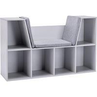 HOMCOM Kids Storage Cabinet, Organiser Display Shelf w/ Six Compartments for Toys, Clothes, Books  Grey