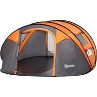 Outsunny 4-5 Person Pop-up Camping Tent Waterproof Family Tent w/ 2 Mesh Windows & PVC Windows Portable Carry Bag for Outdoor Trip
