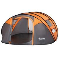 Outsunny Camping Tent Dome Tent Pop-up Design with 4 Windows for 4-5 Person