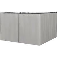 Outsunny 3 x 3(m) Universal Gazebo Sidewall Set with 4 Panels, Hooks/C-Rings Included for Pergolas & Cabanas, Light Grey