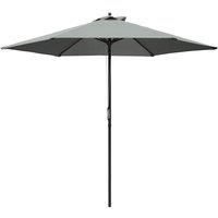 Outsunny 2.8m Patio Parasols Umbrellas Outdoor 6 Ribs Sunshade Canopy Manual Push Garden Backyard Furniture, Dark Grey