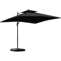 2.7 x 2.7(m) Garden Cantilever Parasol Hanging Umbrella w/ Base, Cover Dark Grey