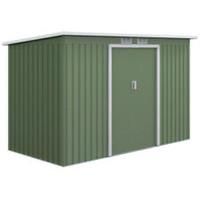 Outsunny 9 x 4FT Outdoor Garden Storage Shed w/ 2 Door Galvanised Metal Green