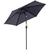 Outsunny Patio Umbrella Parasol Sun Shade Garden Aluminium Grey 2.7M