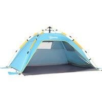 Outsunny Pop-up Beach Tent Sun Shade Shelter for 1-2 Person UV Protection Waterproof with Ventilating Mesh Windows Closable Door Sandbags Light Blue