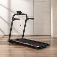 HOMCOM 750W Folding Treadmill, 1-14km/h Electric Running Machine w/Wheels, Safety Button, LED Monitor, Phone Holder for Home Office Jogging Fitness Exercise Workout