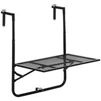 Outsunny Balcony Hanging Table Wall Mount Adjustable Folding Desk Patio Black