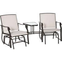 2Pcs Outdoor Bar Stool Chair Set Metal Frame High Top Garden Patio Folding Chair