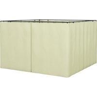 Outsunny Replacement Gazebo Curtain 4-Panel Sidewalls with Zipper for 3 x 3 (M) Yard Gazebos Canopy Tent Beige