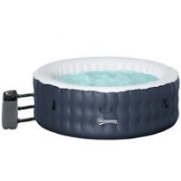 Outsunny Inflatable Hot Tub Spa w/ Pump, 4-6 Person, Dark Blue