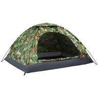 Outsunny 2 Person Camping Tent, Camouflage Tent with Zipped Doors, Storage Pocket, Portable Handy Bag, Multicoloured