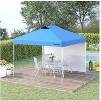 Outsunny 3x3(M) Pop Up Gazebo Tent with 1 Sidewall, Roller Bag, Adjustable Height, Event Shelter Tent for Garden, Patio, Blue