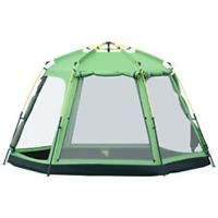 Outsunny 6 Person Camping Tent Popup Design w/ Mesh Vents for Hiking Green