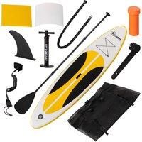 Outsunny 10/' x 30" x 6" Inflatable Stand Up Paddle Board, Non-Slip & Ultra-Light Deck with ISUP Accessories, Adj Paddle, Backpack Bag, and Three Bottom Fins, for Youth Adults Beginner, White
