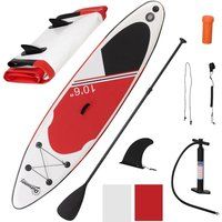 Outsunny Inflatable Stand Up Paddle Board, 10/' x 30" x 6", Non-Slip SUP, with ISUP Accessories, Hand Pump, 3 Fins, Adj Paddle for Youth Adult Beginners/Experts - White