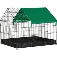 Guinea Pig Cage, Small Animal Habitat w/ Top Roof, Doors, 90 x 75 x 75 cm