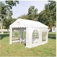 Outsunny 4 x 3m Gazebo Party Tent w/ 4 Removable Side Walls and Windows - White