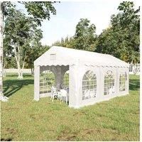 Outsunny 3 x 6 m Marquee Gazebo with Sides, Party Tent Canopy & Carport Shelter for Outdoor Event, Wedding, White