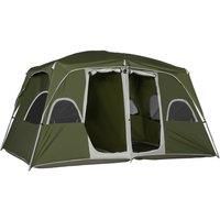 Outsunny 4-8 Person 2 Room Tent w/ Large Mesh Windows - Green