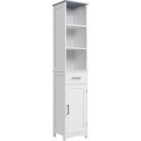 Tall Bathroom Storage Cabinet Freestanding Linen Tower Slim Organizer