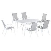 Outsunny 7 Piece Garden Dining Set w/ Dining Table and Chairs Grey