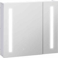 Kleankin Led Illuminated Bathroom Mirror Cabinet With Lights With Adjustable Shelf/ Touch Switch And Usb Charge White