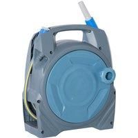 Outsunny Retractable Garden Hose Reel with 10m + 10m Hose and Simple Manual Rewind, Compact and Lightweight