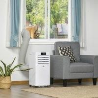 HOMCOM 7000 BTU Air Conditioner Portable AC Unit for Cooling Dehumidifying Ventilating with Remote Controller, LED Display, Timer, for Bedroom, White