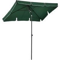 Outsunny Aluminium Sun Parasol Garden Umbrellas Patio Rectangular Tilting Parasol, 2M x 1.25M, Green