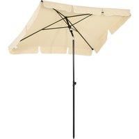 Outsunny Aluminium Sun Umbrella Parasol Patio Garden Rectangular Tilt 2M x 1.25M Beige