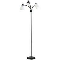 HOMCOM Arc Tree Floor Lamp with 3 Adjustable Rotating Lights, for Bedroom Living Room, Industrial Standing Lamp with Steel Frame, 155cm, Black