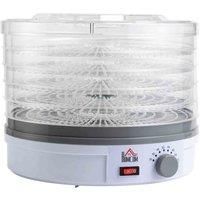5 Tier Food Dehydrator 245W Stainless Steel Food Dryer Machine Timer LCD White