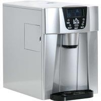 HOMCOM Ice Maker Machine and Water Dispenser, Counter Top Ice Cube Maker for Home w/3L Tank, Adjustable Cube Size,12kg in 24 Hrs, No Plumbing Required