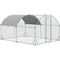 Pawhut D51-321V01 Galvanised Chicken Coop With Cover