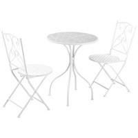 Outsunny 3 Piece Garden Bistro Set w/ Mosaic Top for Patio, Balcony, Poolside