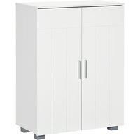 kleankin Modern Bathroom Floor Cabinet, Free Standing Linen Cabinet, Storage Cupboard with 3 Tier Shelves, White