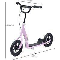 Homcom Push Scooter Teen Kids Stunt Bike Ride On With 12" Eva Tyres Pink