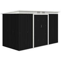 Outsunny 9 x 4FT Outdoor Garden Storage Shed w/ 2 Door Galvanised Metal Grey