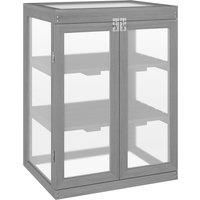 Outsunny 3-tier Wooden Cold Frame Grow House w/ Storage Shelf for Plants, Flowers - Grey