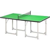 Tennis Table Ping Pong Storage Foldable Mini with Net Steel 182cm Indoor, Green