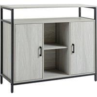 Modern Sideboard, Storage Cabinet with Adjustable Shelves Steel Frame Light Grey